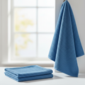 Cotton Kitchen Towels - Set of 4 Highly Absorbent, Ultra Soft Waffle Weave Tea Towel with Hanging Loop - 20X28 Inch Quick Drying Dish Cloths for Cleaning (Blue)
